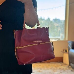 Dooney & Bourke Red and Brown Leather Tote